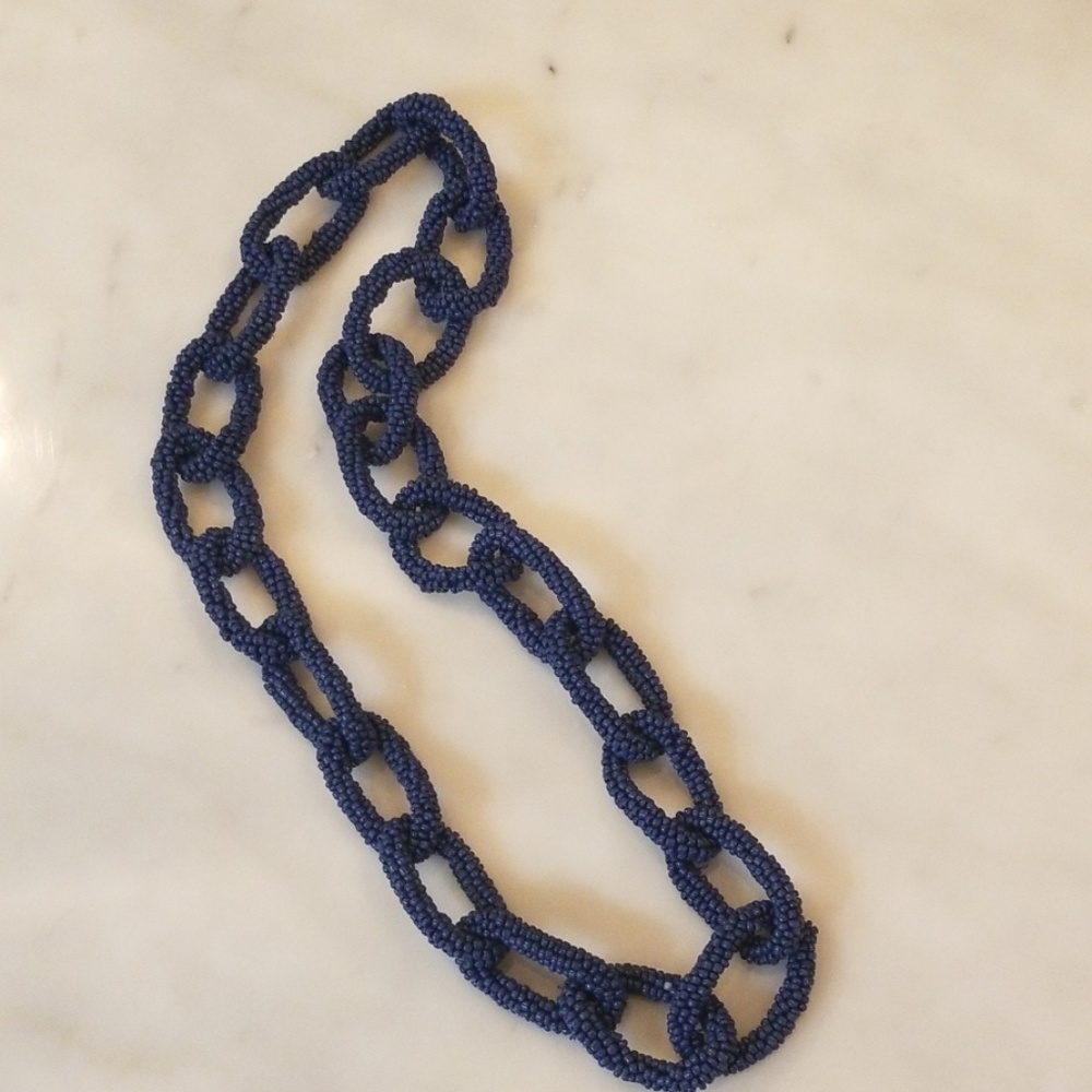 Blue Beaded Link Necklace - Picture 1 of 5